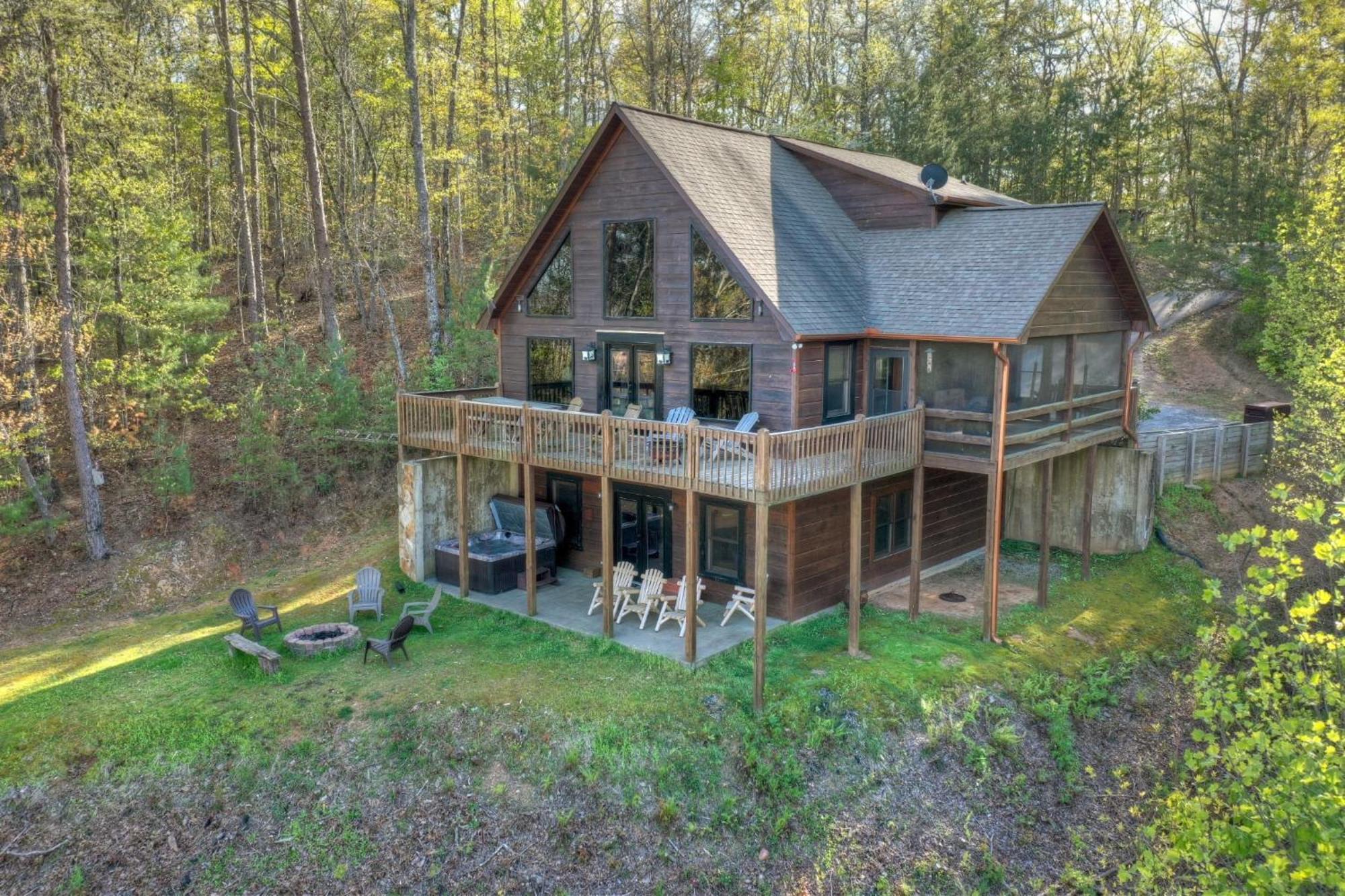The View Sweeping Mountain Views Gas Fireplace Game Room Hot Tub Blue Ridge Extérieur photo